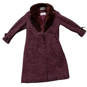 Main Street Rizik Bros Washington Vintage Coat with Fur Trim